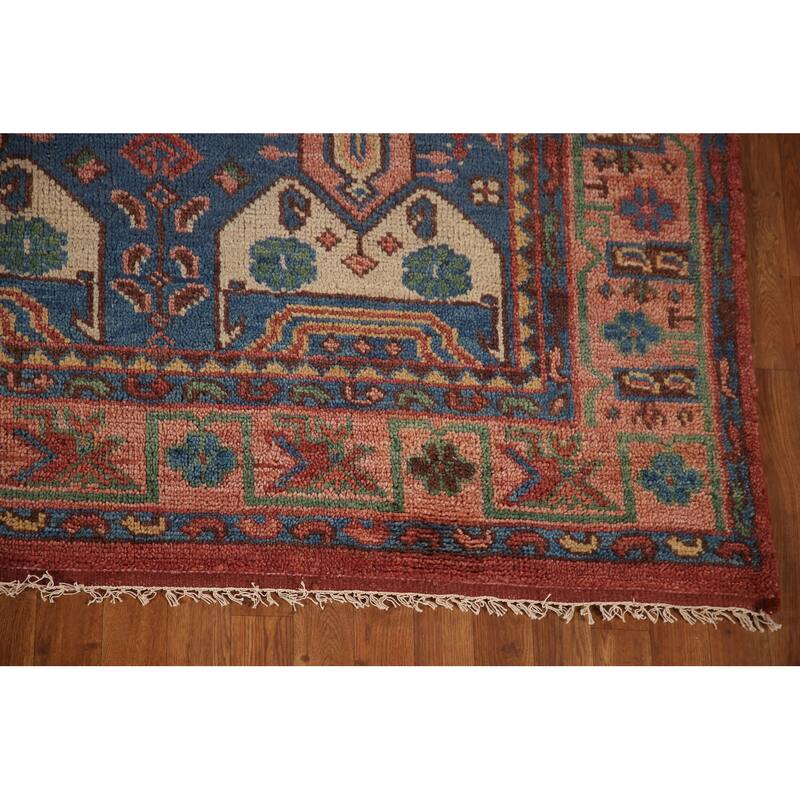 Geometric Red Sirjan Oriental Area Rug Hand-knotted Wool Carpet - 8'0"x 9'10"