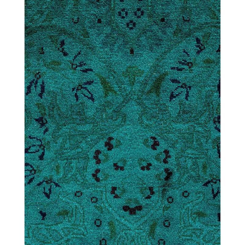 Fine Vibrance, One-of-a-Kind Hand-Knotted Area Rug - Green, 6' 1" x 6' 1" - 6' 1" x 6' 1"