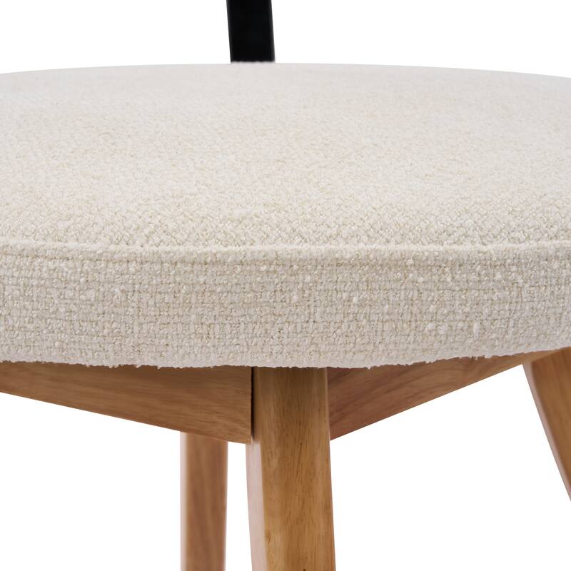 Christopher Knight Home - Modern Upholstered Rubber Wood Dining Chairs with Curved Back