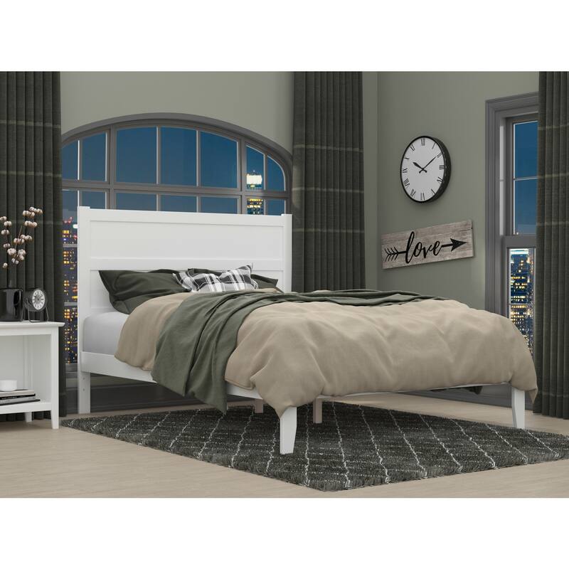 Rustic Romance Platform Bed - Solid Wood Frame, Modern Design, Charging Station Included