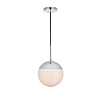 1-Light Frosted White Glass Pendant