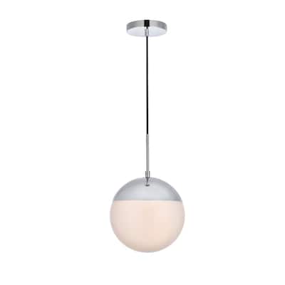 1-Light Frosted White Glass Pendant