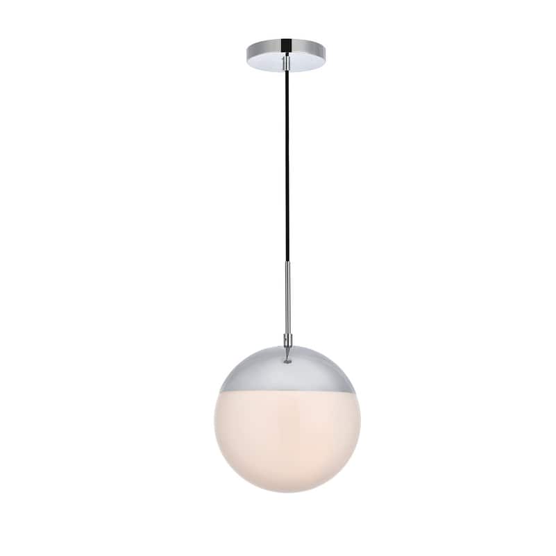 1-Light Frosted White Glass Pendant