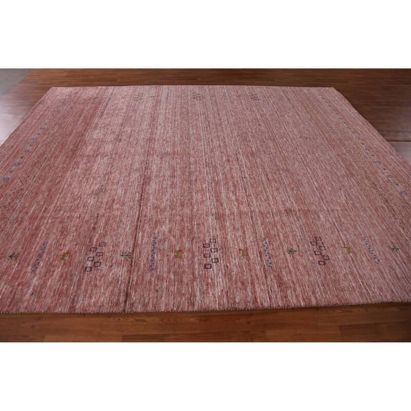 Hand Knotted Oriental 100% Wool Carpet Tribal Tribal Peach Gabbeh Area Rug - 11' 3'' X 9' 1''