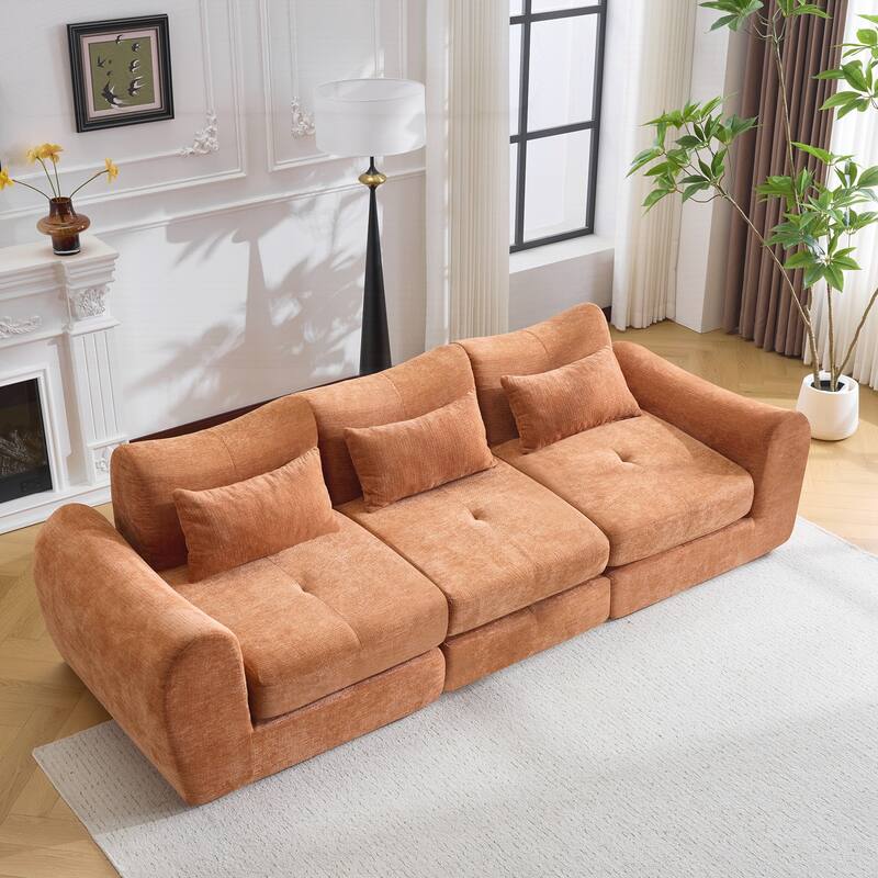 Modular Cloud Sofa, Convertible Folding Sofa Bed - Orange