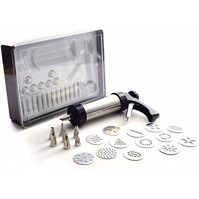 3299 Stainless Steel Cookie & Icing Press with Storage Case, Black