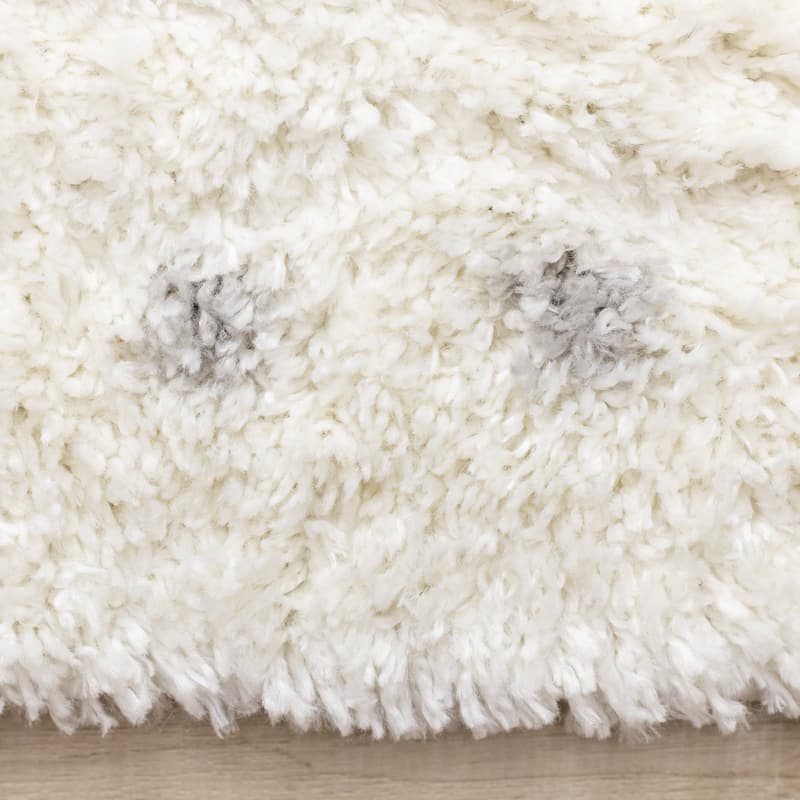 Taylor Collection - Cream Grey Soft Dots Indoor Shag Area Rug