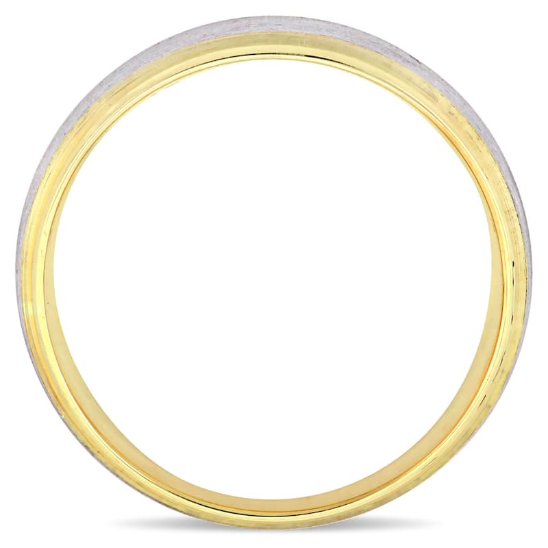 Miadora Ladies Brushed Comfort Fit Wedding Band in 2-Tone 10k Yellow and White Gold (6mm)