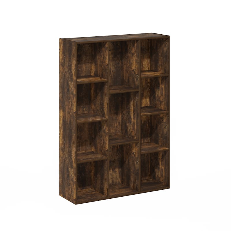 Furinno 11-Cube Reversible Open Shelf Bookcase - Amber Pine