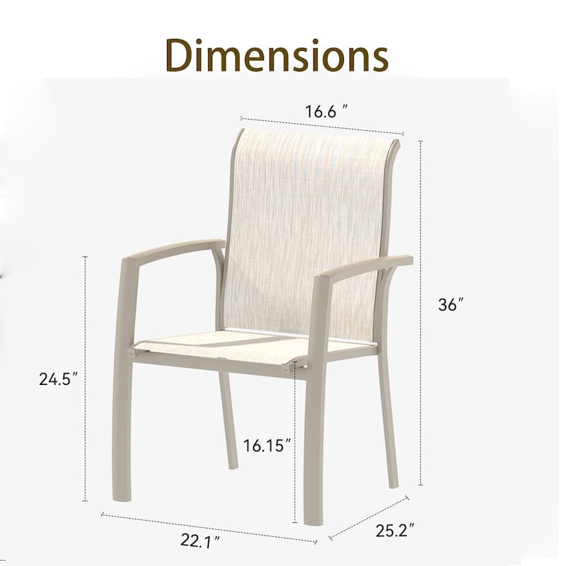 Garden Patio Chairs Set of 2, Weather Metal Outdoor Dining Chairs