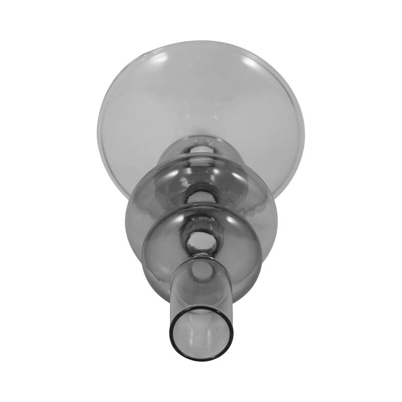 Sculptural Glass Candle Holder with Rounded Accent Base - Modern Tabletop Candle Holder for Any Room