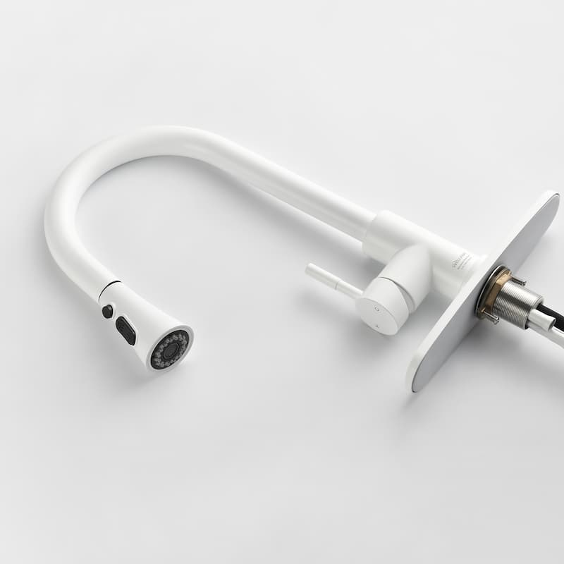 Single Handle Pull-down Sprayer Kitchen Faucet With Deck plate