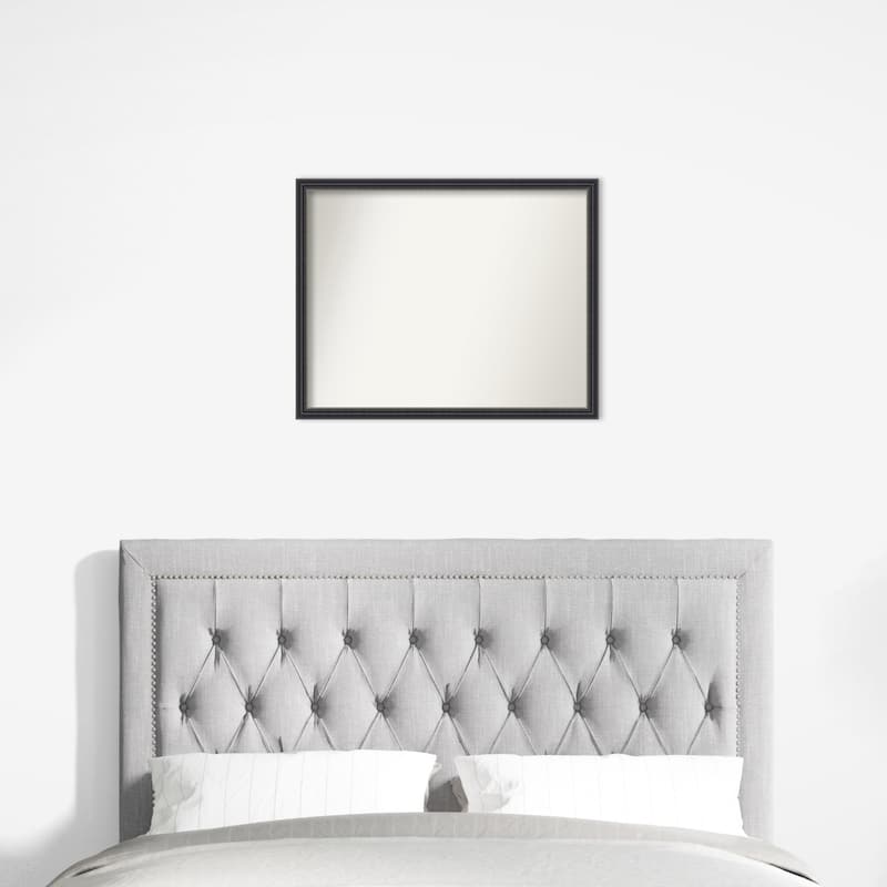 Stylish Black Non-Beveled Wood Framed Wall Mirror - Stylish Black