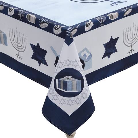Happy Hanukkah Tablecloth 70 x 84 - 70X84