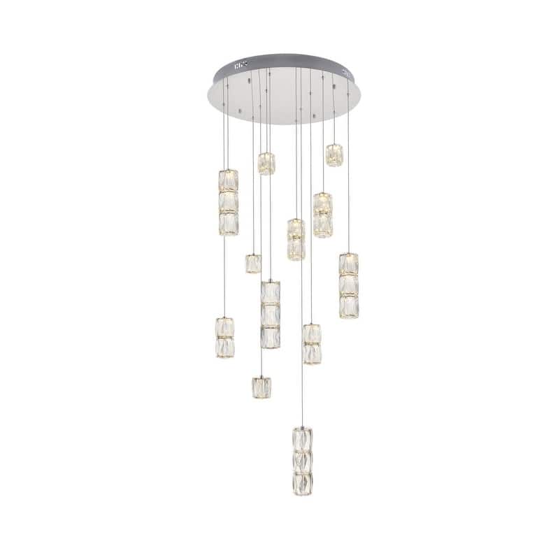 Elegant Lighting Polaris 12 Light 24" Wide LED Crystal Multi Light
