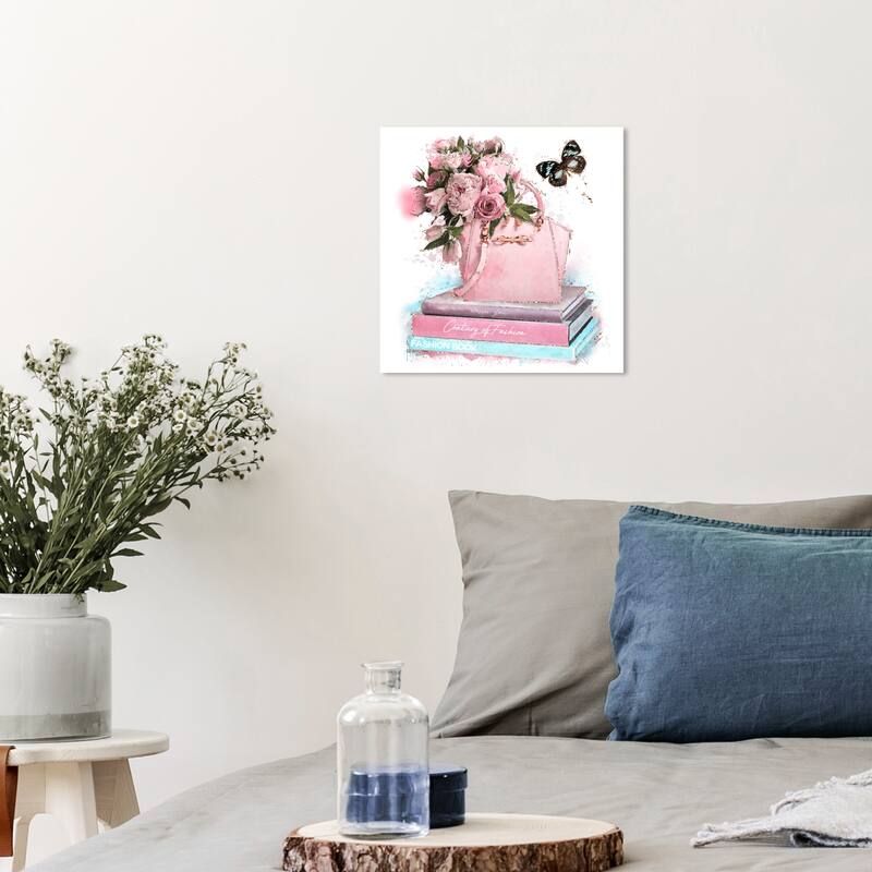 Wynwood Studio Canvas Fashion and Glam Pink Fashion Books Pink and Pastel Pink Glam Wall Art Canvas Print - 12 x 12