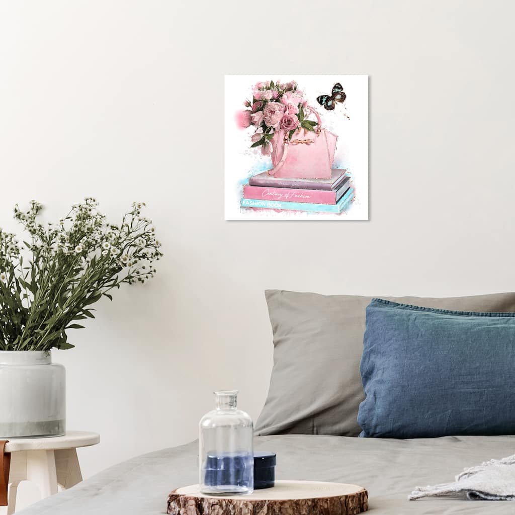 Wynwood Studio Canvas Fashion and Glam Pink Fashion Books Pink and Pastel Pink Glam Wall Art Canvas Print