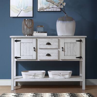 48'' Retro Style Solid Wood Dining Buffet with 2 Drawers and Cabinets