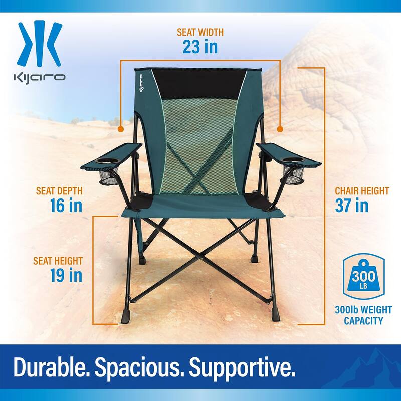 Dual Lock Camping Chair, Folding Beach Chair High Back Lightweight Portable Backpack Chair with Headrest