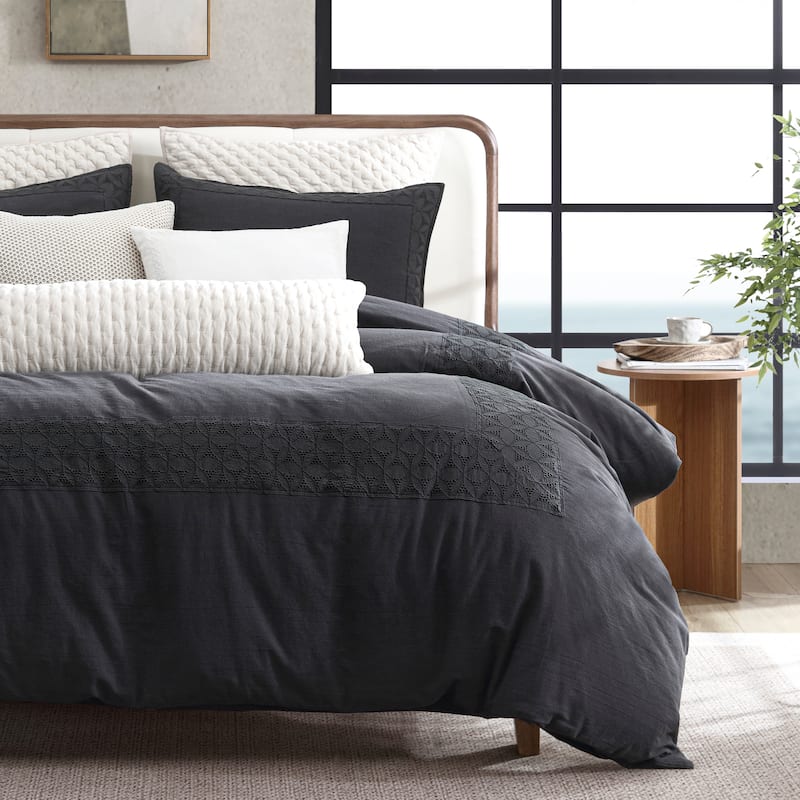 DKNY PURE Velvet Quilt Decorative Bolster Pillow