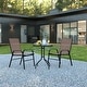 preview thumbnail 4 of 23, 3 Piece Patio Dining Set - Glass Table, 2 Flex Stack Chairs Brown