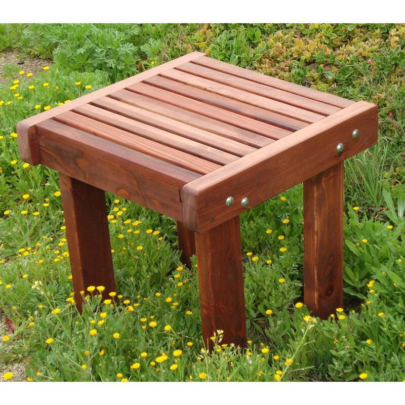 Side Table - French Country Style Accent Table - 18"H x 20"W x 20"L - Brown Finish - 18