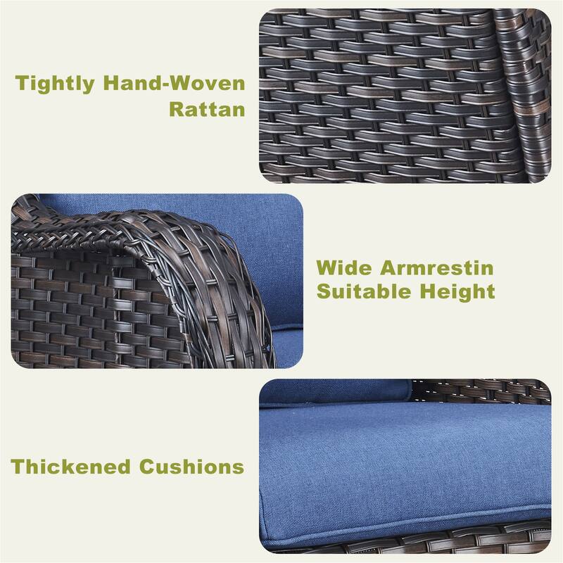 Gymojoy 4-Piece Outdoor Patio Sofa Chair with Coffee Table