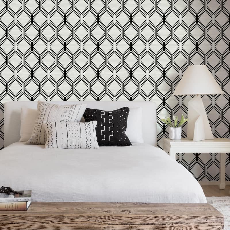 Vaughan Grey Geometric Wallpaper