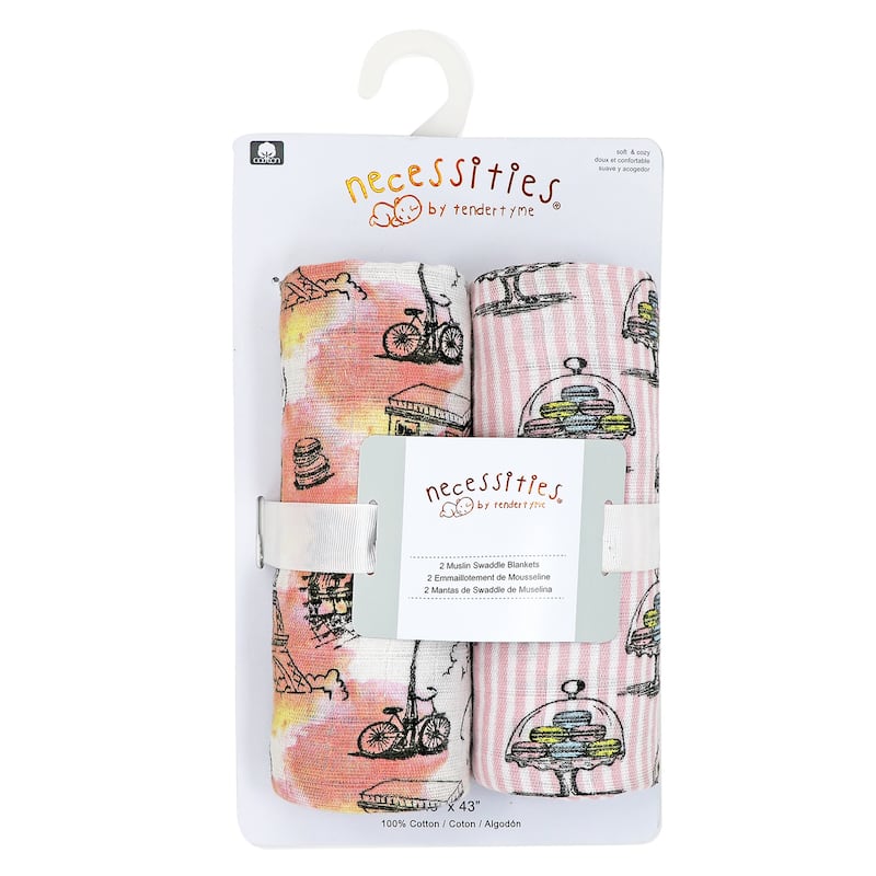 Baby 2 Pack Muslin Swaddle Blankets - N/A - Pink