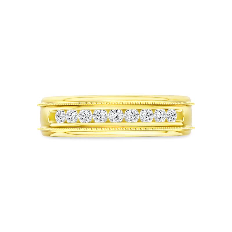 IGI Certified 1/3ct TDW Diamond Wedding Band in 14k Yellow Gold for Men