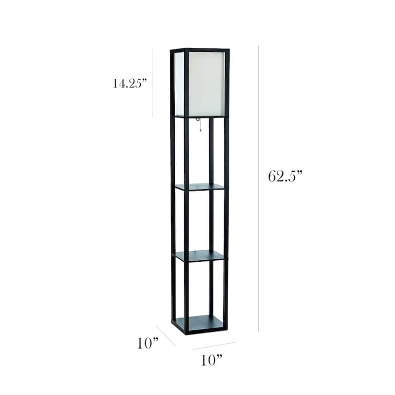 Porch & Den Victorine Floor Lamp Etagere Organizer Storage Shelf