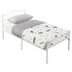 preview thumbnail 26 of 32, VECELO Twin Size Metal Bed Frame Set of 2 Victorian Style Kids Beds with Heart Pattern Headboard No Box Spring Needed