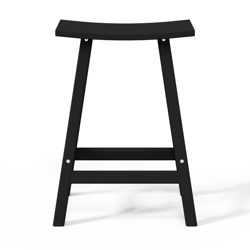 Laguna Hdpe All Weather Outdoor Patio 24" Saddle Seat Counter Stool