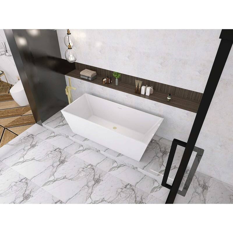 Timothy Soaking Rectangular Bathtub in Glossy White