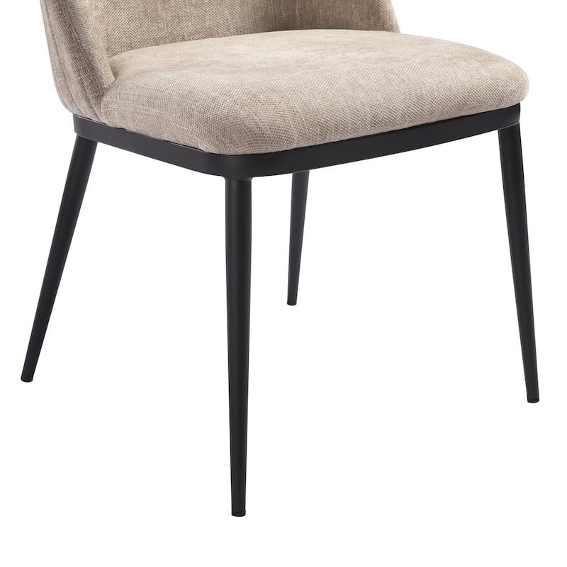 Mae Modern Curved Back Almond Upholstered Dining Chair - Set of 2