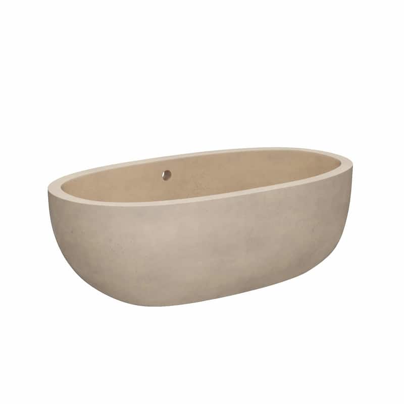 Avalon NativeStone Freestanding Soaking Tub - 66" - Sand