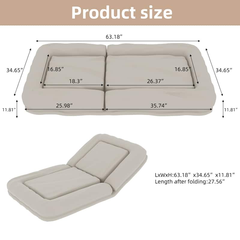 Folding Sofa Chair with 5 Adjustable Positions Plush Floor Lounge Chair for Gaming, Meditation, and Relaxation