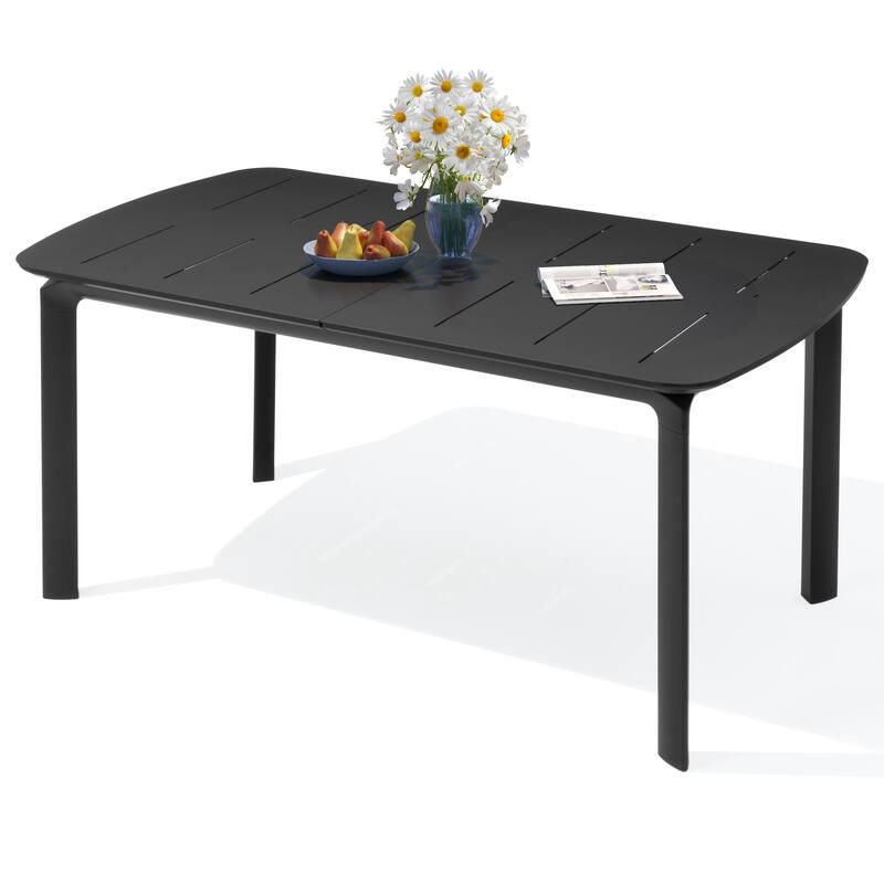 Pellebant Outdoor Aluminum Expandable Patio Dining Table Extension Table
