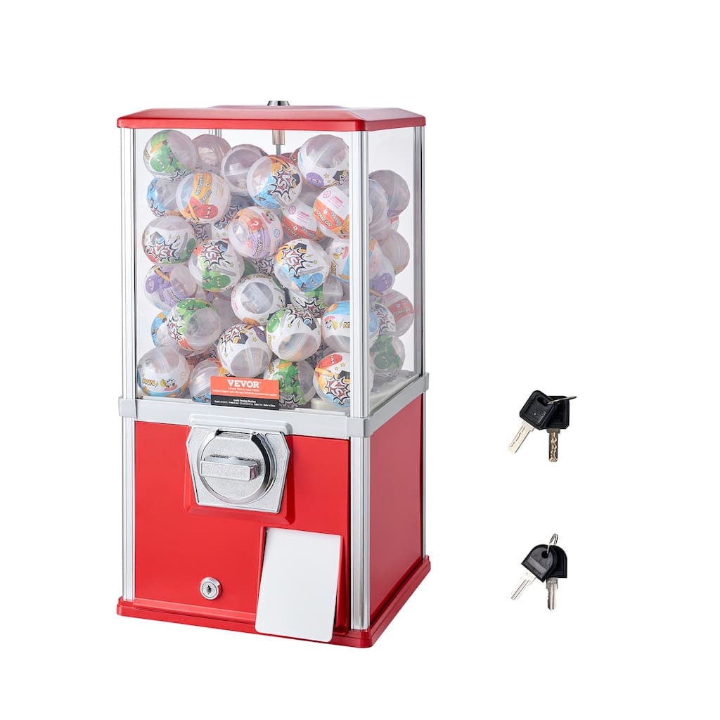 VEVOR Gumball Machine for Kids Home Vending Machine Rectangle Bubble Gum Machine for Game Stores Coin Operated Gumball Bank