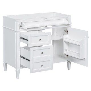 Modern Bathroom Storage Vanity Base with 2 Drawers and a Tip-out Drawer ...