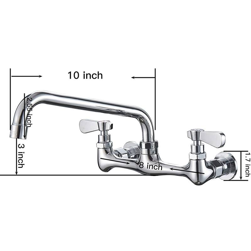 Wall Mount Kitchen Faucets,Chrome with Two Handles