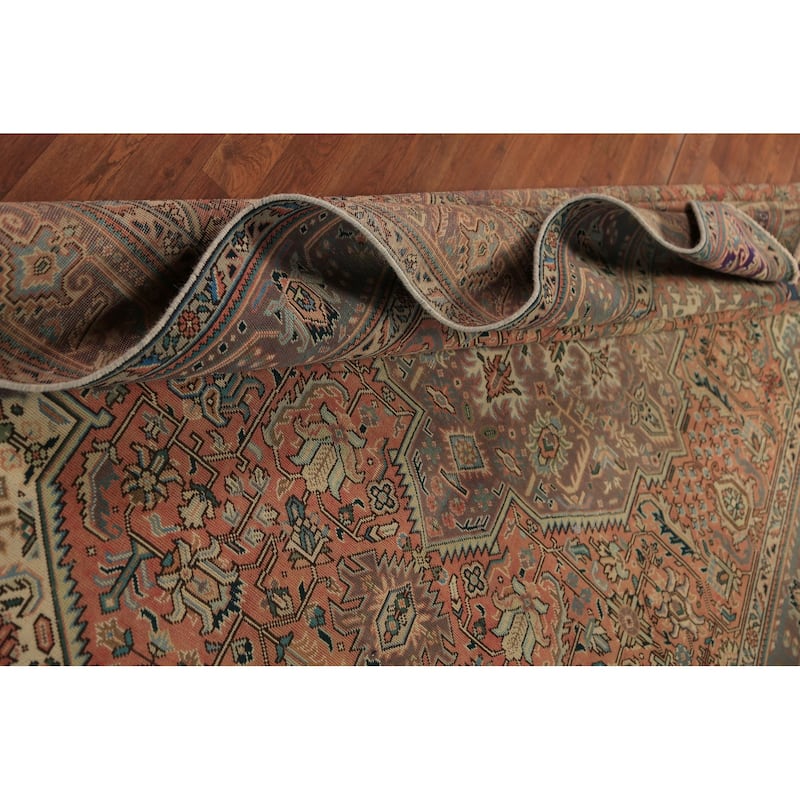 Geometric Tabriz Persian Vintage Area Rug Handmade Wool Carpet - 6'7" x 9'7"