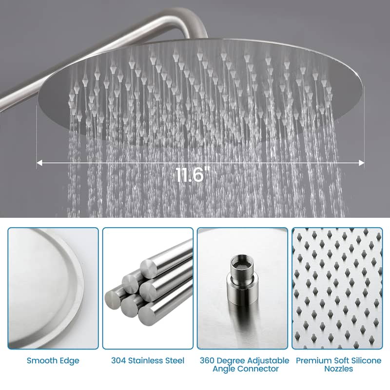 88" H Rbrohant Freestanding Stainless Steel Outdoor Shower