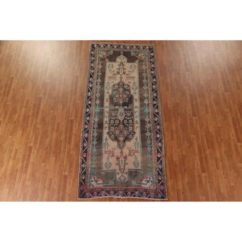 Geometric Ardebil Persian Antique Area Rug Handmade Wool Carpet - 4'8" x 10'4"