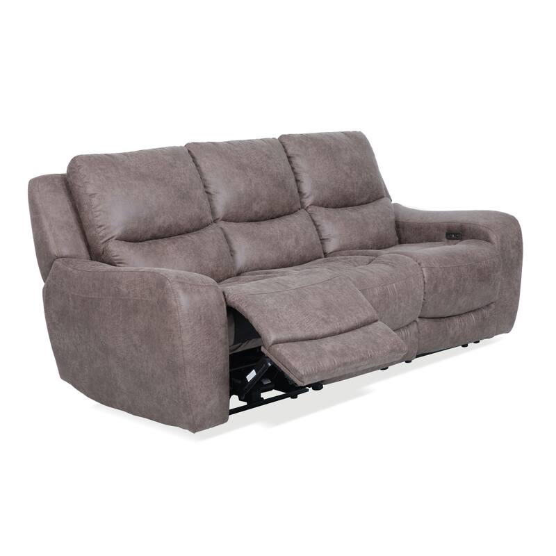 Furniture of America Evelio Modern 3-Piece Oversized Power Recline Sofa Set with USB Ports