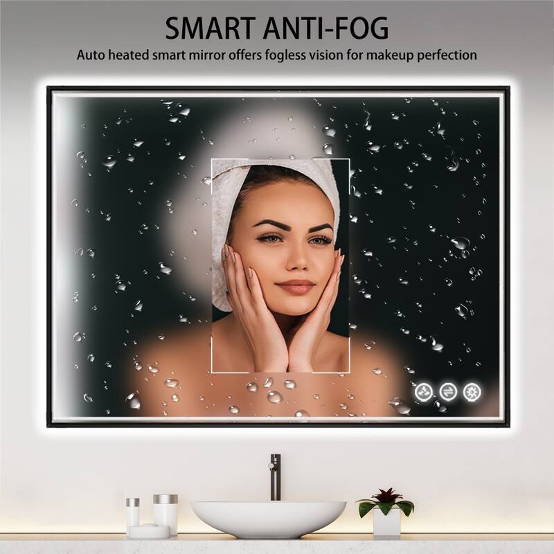 Fogless Color and Brightness Adjustable LED Mirror