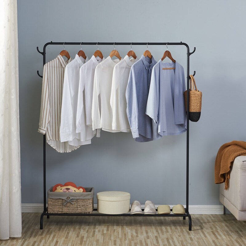 Shop Single Pole Closet Garment Rack Hanger With Hooks Overstock 32321765