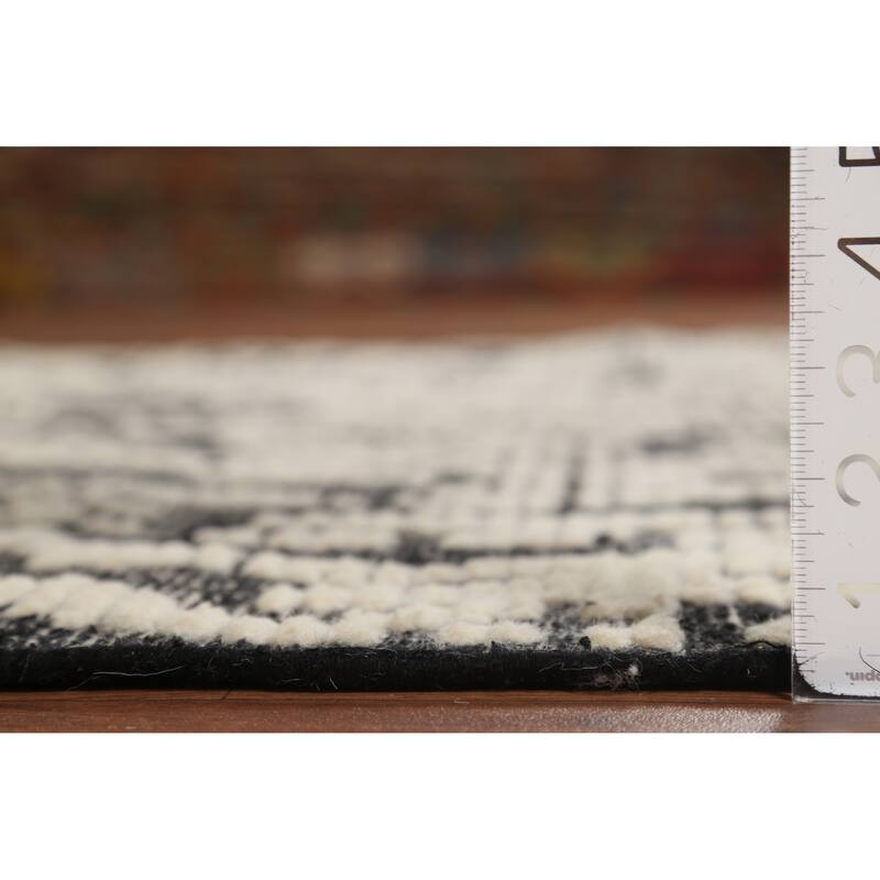 Abstract Moroccan Area Rug Handmade Wool Carpet - 5'0"x 7'11"