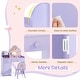 preview thumbnail 31 of 29, Costway Kids Vanity Table and Chair Set with Cloud-shaped Mirror Open - See Details