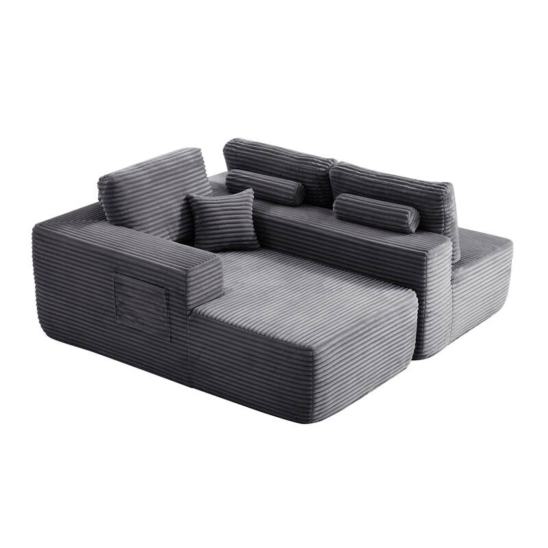 104" Cloud Sectional Sofa with L-Shape Chaise and Side Pockets, Modern Modular Design, Deep Seating, Upholstered Couch